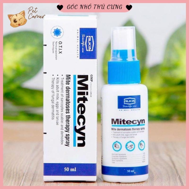 Xịt ve rận, ghẻ ngứa, viêm da cho chó mèo Mitecyn 50ml