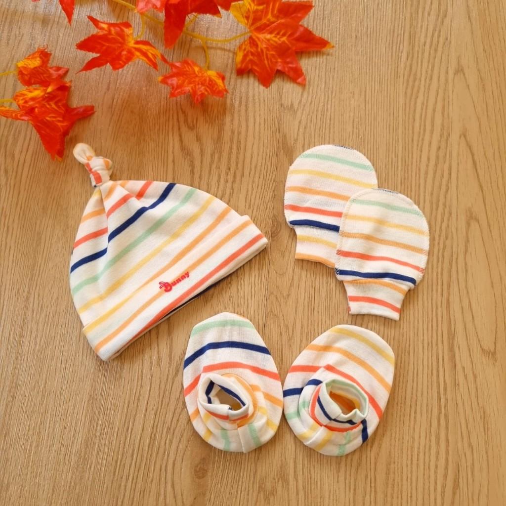 Set Nón - Bao Tay Bao Chân Chất Cotton Mềm mại, Co Giãn - BunnyBaby - Voi Nhí