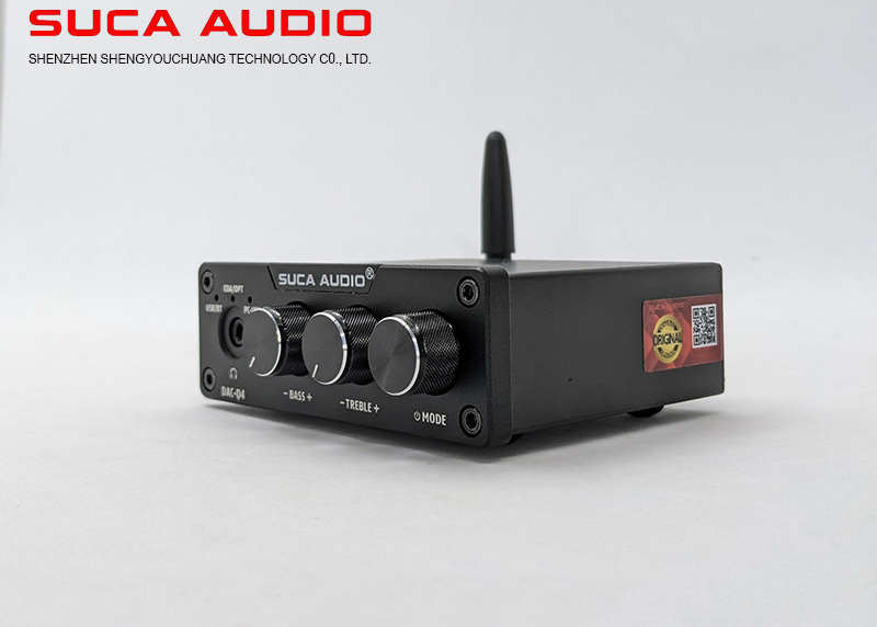 Bộ Giải Mã Âm Thanh SUCA AUDIO DAC Q4 - tăng giảm được bass treble, giải mã 24bit/192 khz - Đọc Trực Tiếp USB, kết nối Bluetooth 5.0 - Hàng chính hãng