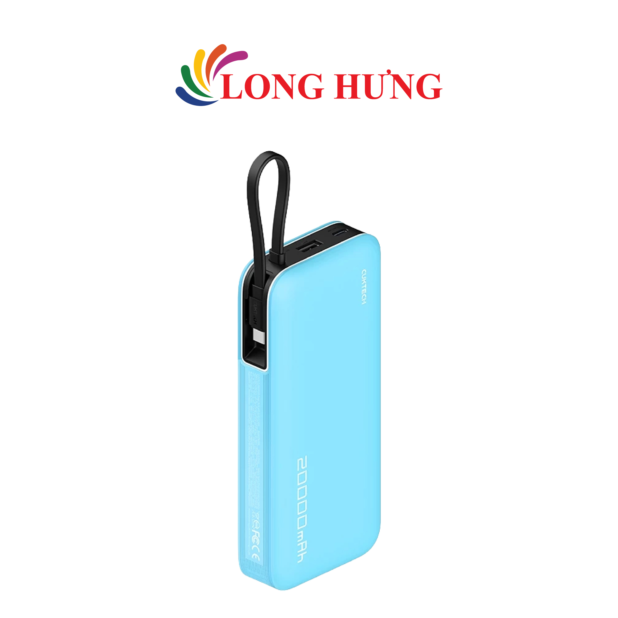 Sạc dự phòng Cuktech Power Bank Built-in USB-C Cable 1Type-C 55W 20000mAh CP25 PB200N - Hàng chính hãng