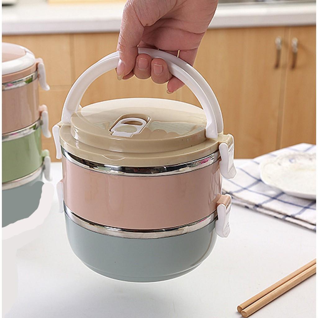 Hộp Cơm 2 Tầng Lúa Mạch Lõi Inox Tiện Dụng - Hàng Chất Lượng
