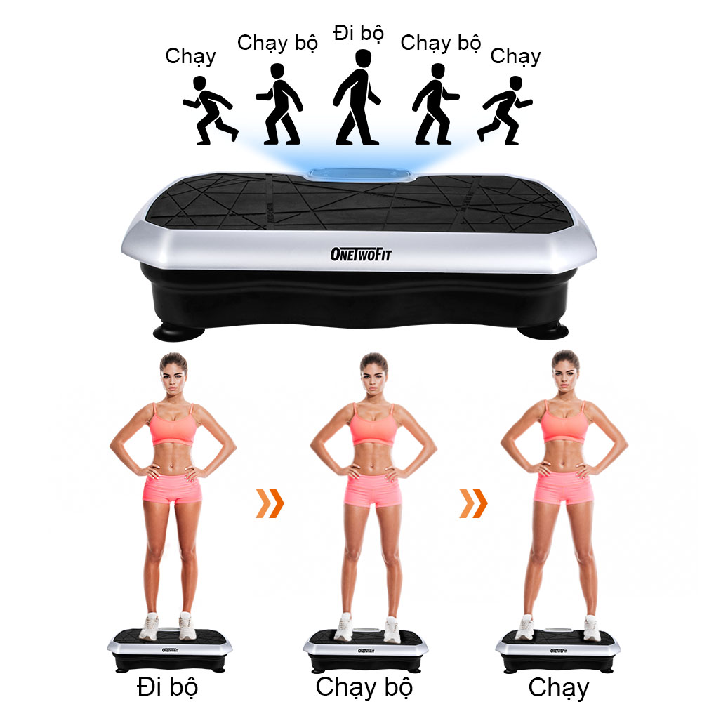 OneTwoFit Máy tập thể thao rung Thiết bị tại nhà có nhạc Bluetooth Máy rung lắc toàn thân cao cấp OT0354