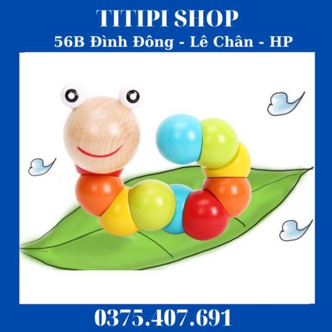 Siêu giảm giá Con sâu gỗ xinh đẹp nhiều màu sắc - Đồ chơi gỗ giúp bé luyện tay khéo léo, phân biệt màu sắc - Tamankids