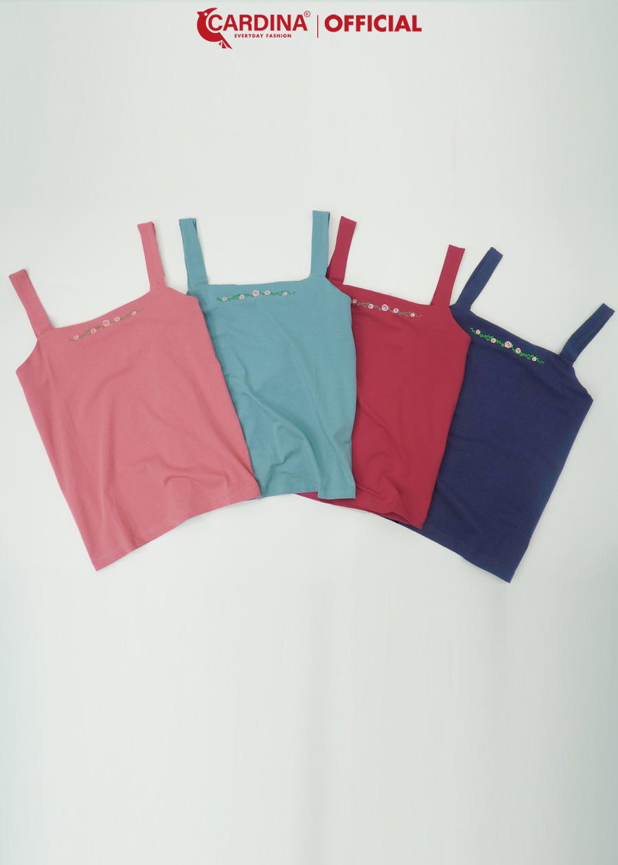 Bộ Mặc Nhà Nữ CARDINA Hai Dây Thêu Hoa Chất Cotton Nhật Cao Cấp Giúp Phái Đẹp Thêm Cuốn Hút, Quyến Rũ 1CF19