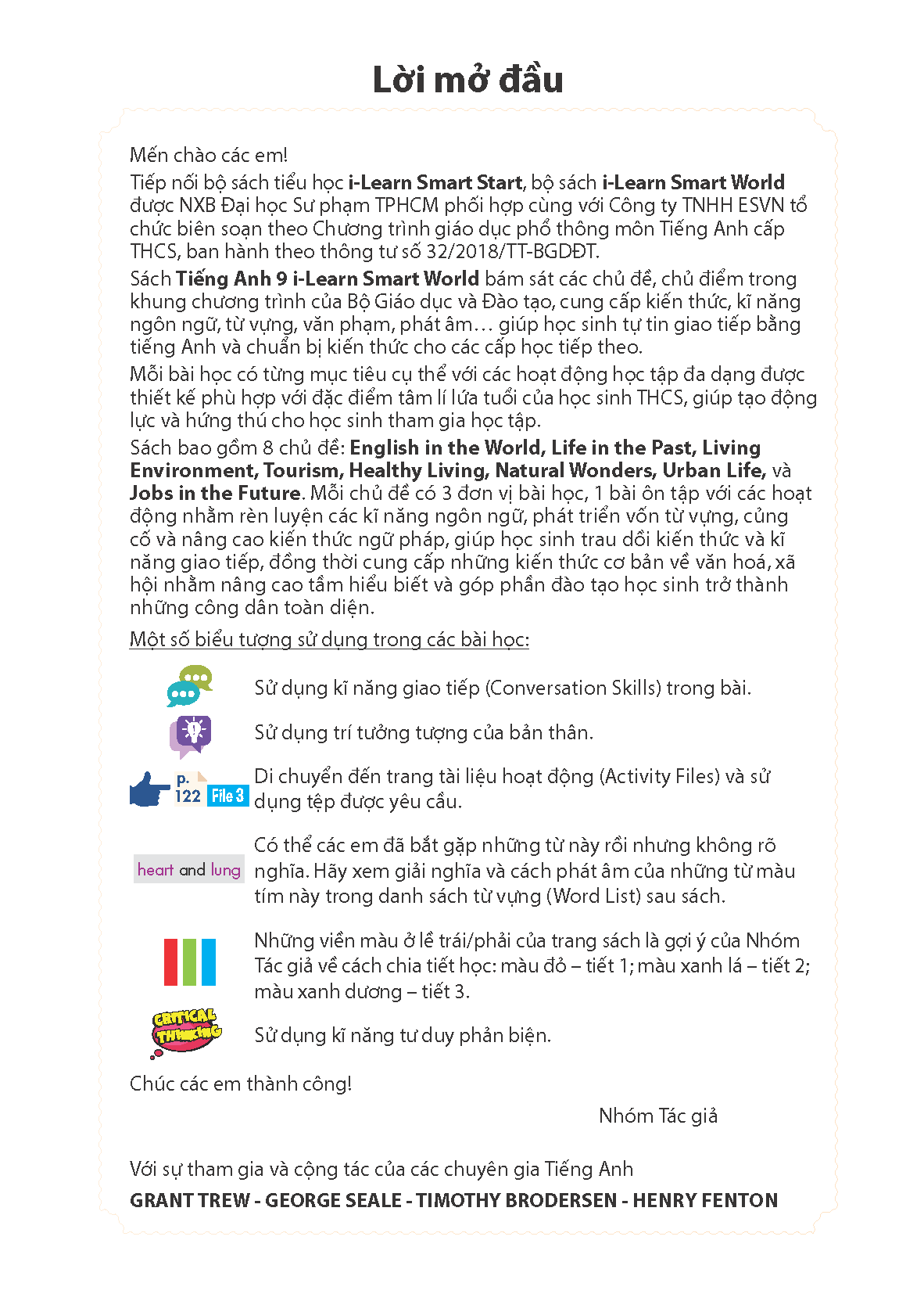 Tiếng Anh 9 i-Learn Smart World - Student's Book (Sách học sinh)