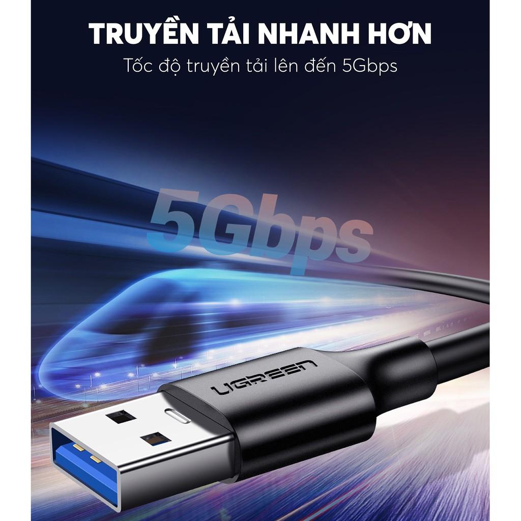 Dây cáp sạc và truyền dữ liệu tốc độ nhanh USB 3.0 sang USB type C, dòng 3A, dài 0.5-2m UGREEN U0S184  - Hàng chính hãng