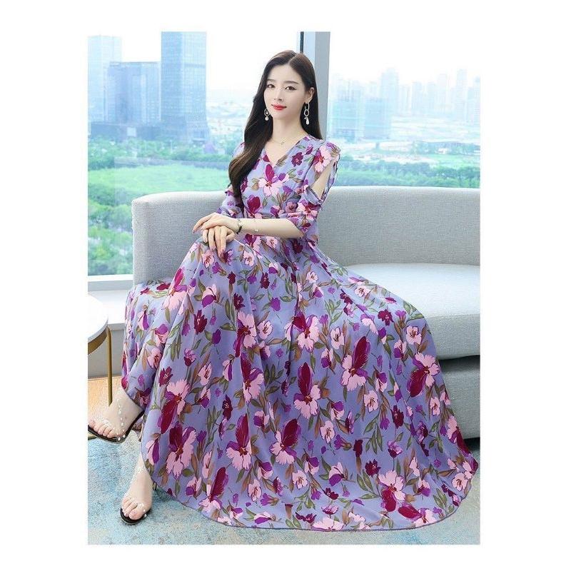 ĐẦM XÒE HOA TAY BÈO CUT OUT