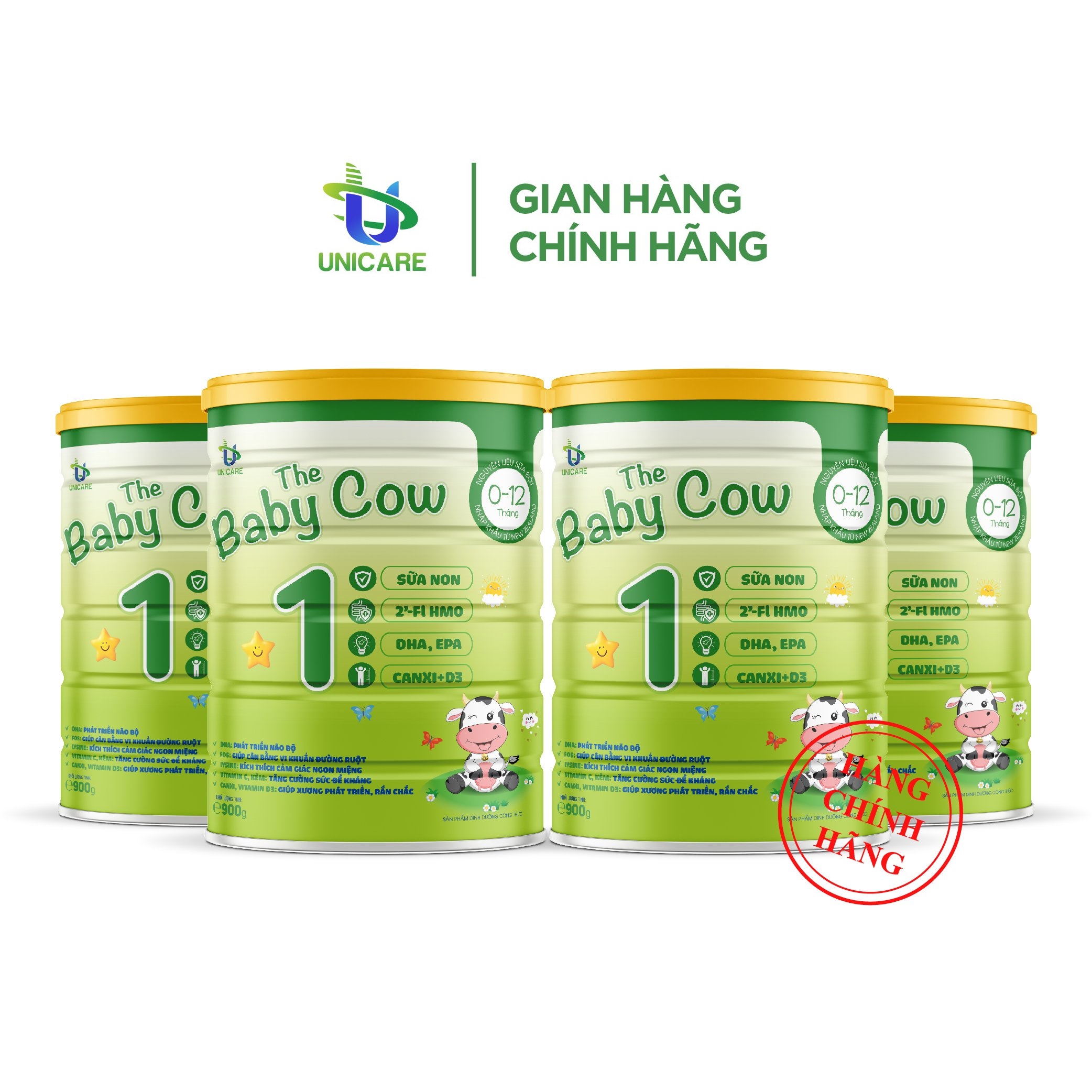 Combo 4 lon Sữa Non The Baby Cow 1 (900gr)