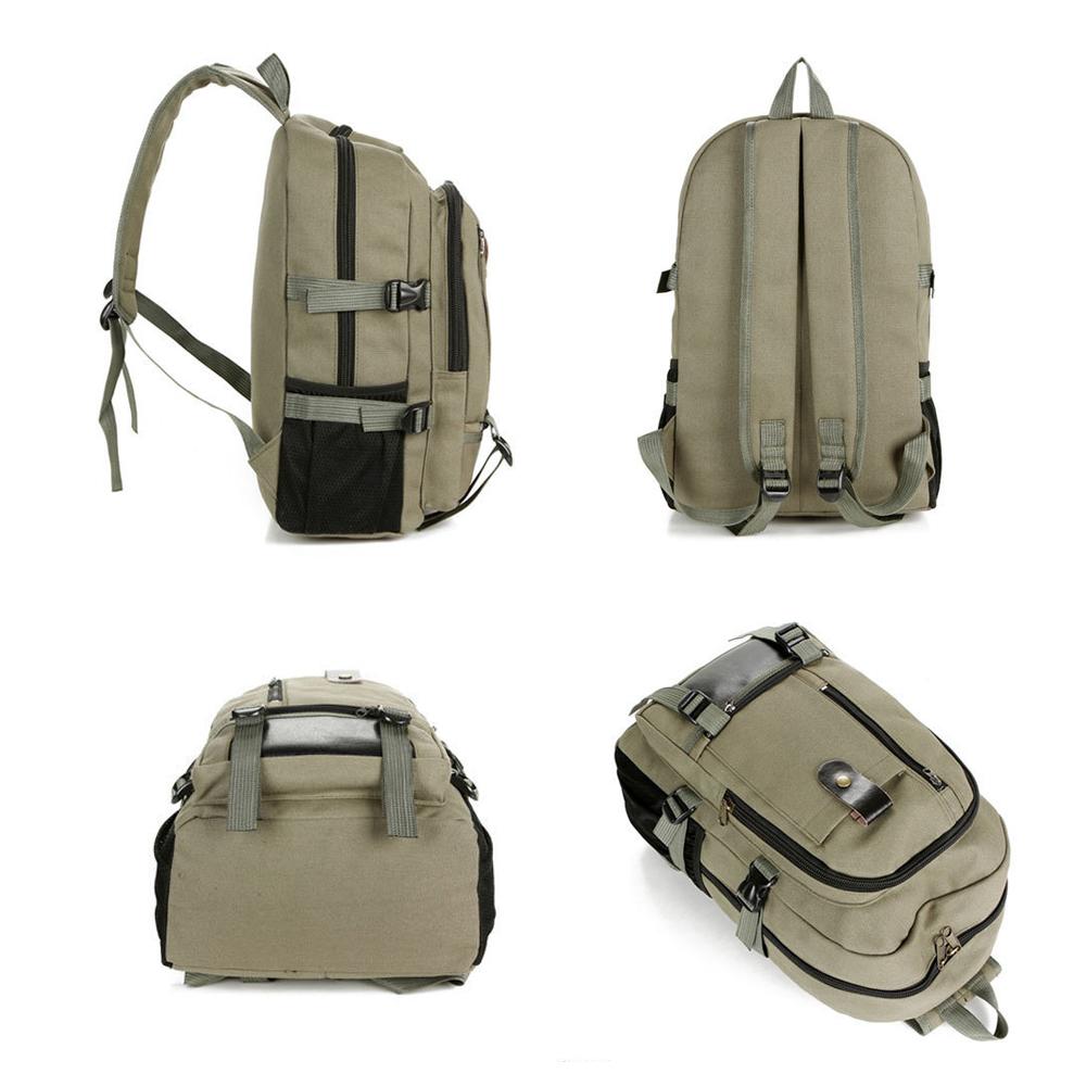 Portable Backpack for Men Travel Daypack Canvas Storage Bag School Bookbag for Camping Hiking Cycling Business School