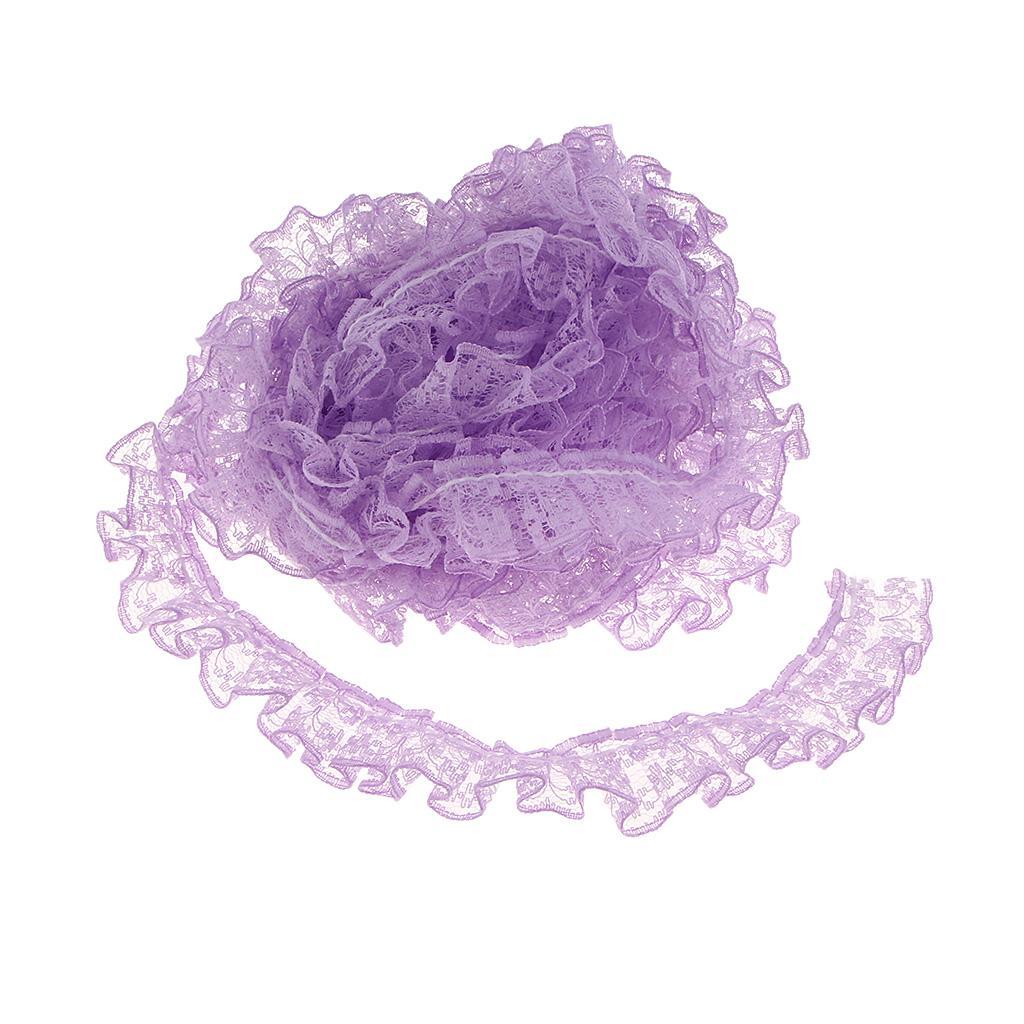 3-5pack 5 Yards Various Colors Ribbon Floral Elastic Lace Trim Handcraft