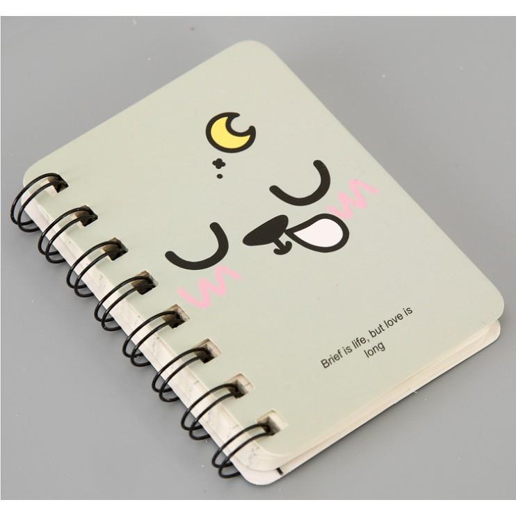 Sổ tay cute mini lò xo ghi chép kế hoạch, công thức, từ vựng họa tiết mặt cười cute - Sổ tay TMBOOKS