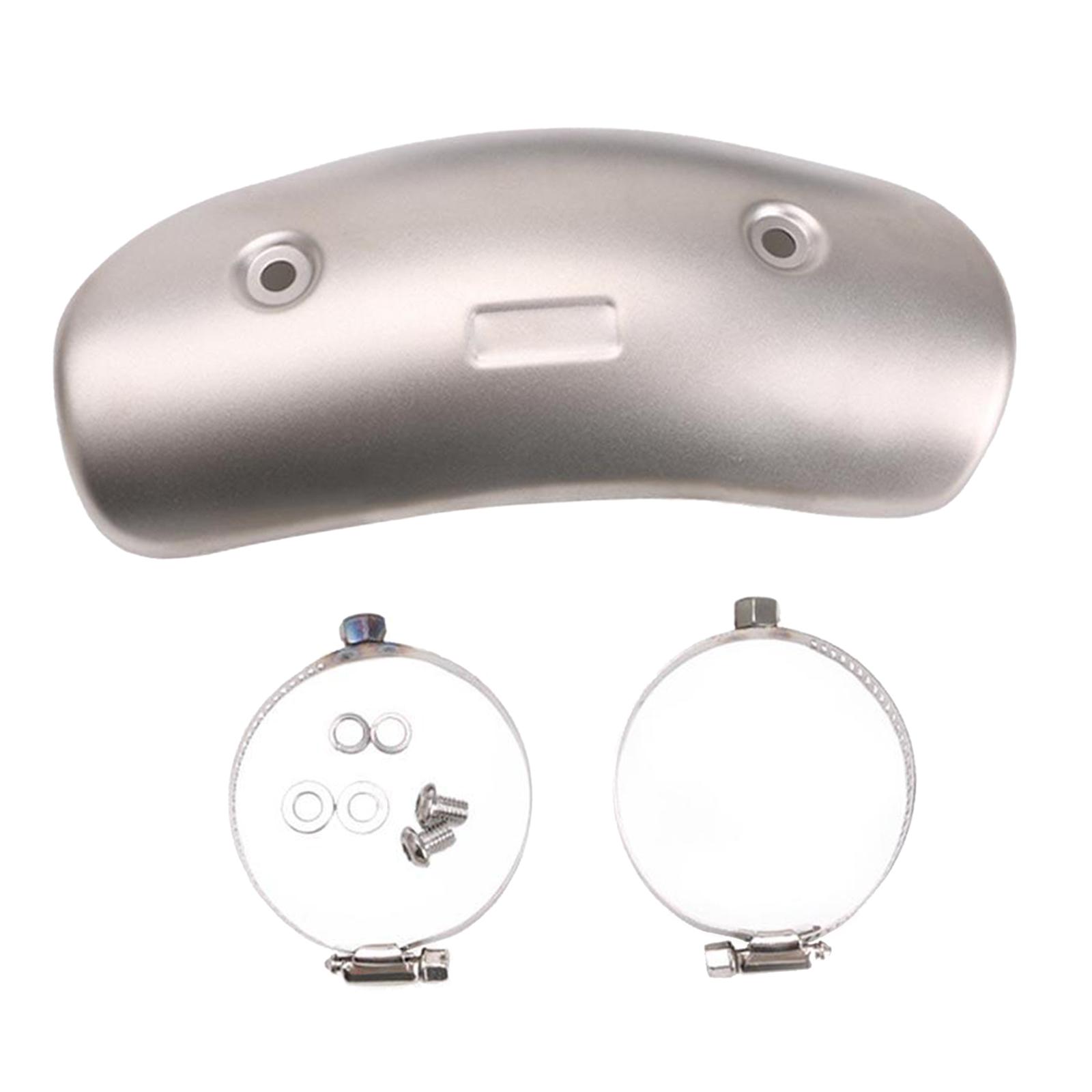 7.7" Motorbike Exhaust Heat Shield Cover Middle Pipe Guard Kit Silver