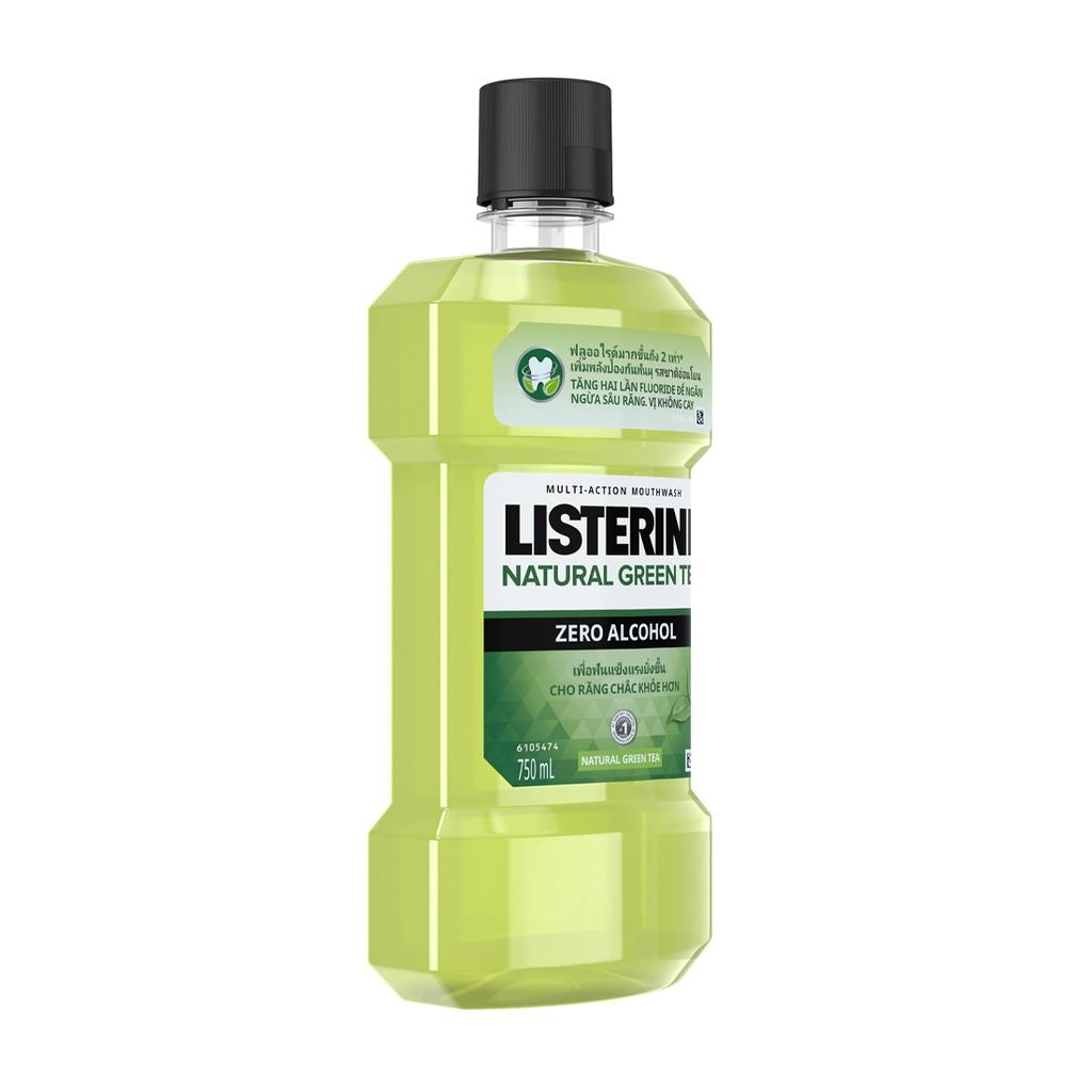 Nước súc miệng Listerine ngừa sâu răng hương trà xanh Mouthwash Natural Green Tea