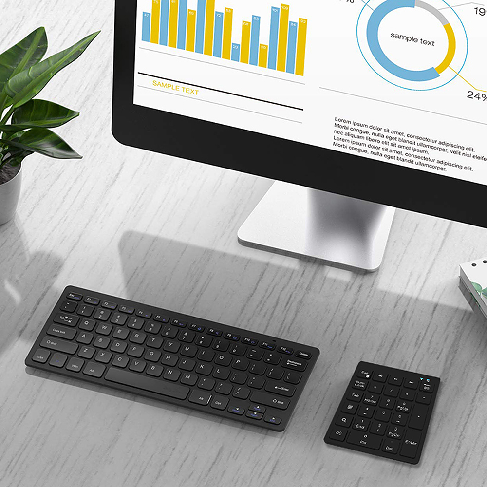 Bàn Phím Kế Toán Tài Chính Văn Phòng 27 Phím Cho Máy Tính Xách Tay Hỗ Trợ AnDroid / Windows / IOS Đen