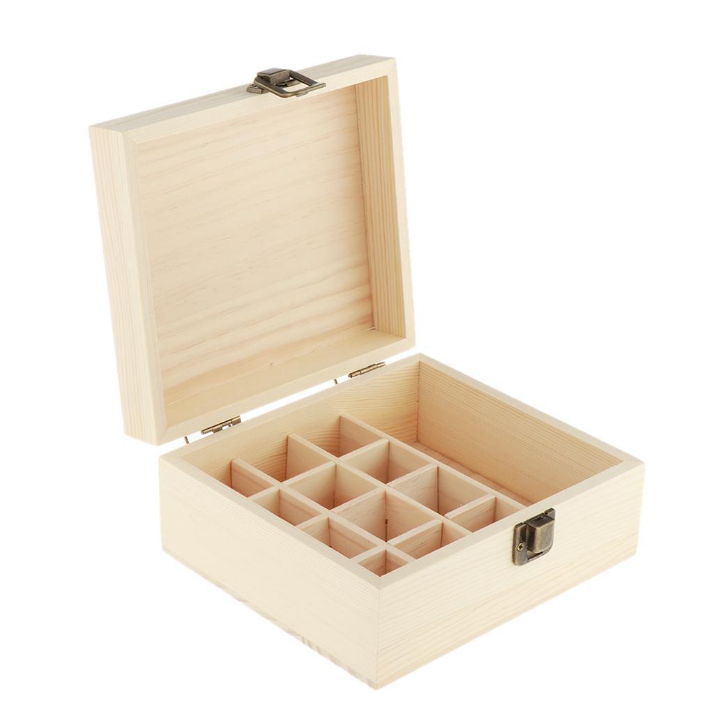 12 Slots 15ML Wooden Box Storage Case Essential Oil Perfume Display Holder