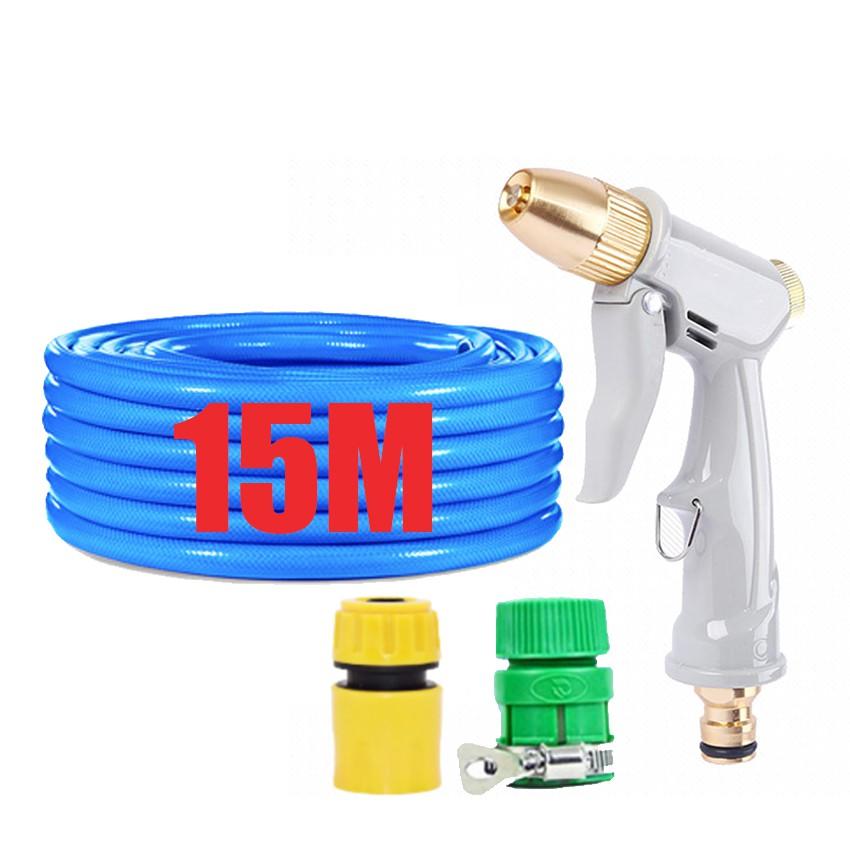 Bộ dây vòi xịt nước rửa xe, tưới cây tăng áp 3 lần, loại 15m 206846
