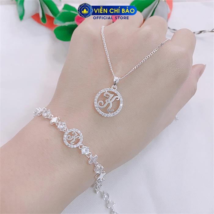 Dây chuyền bạc nữ Mặt chữ cách điệu theo tên bạc S925 thời trang phụ kiện trang sức nữ Viễn Chí Bảo M400034 D400143x