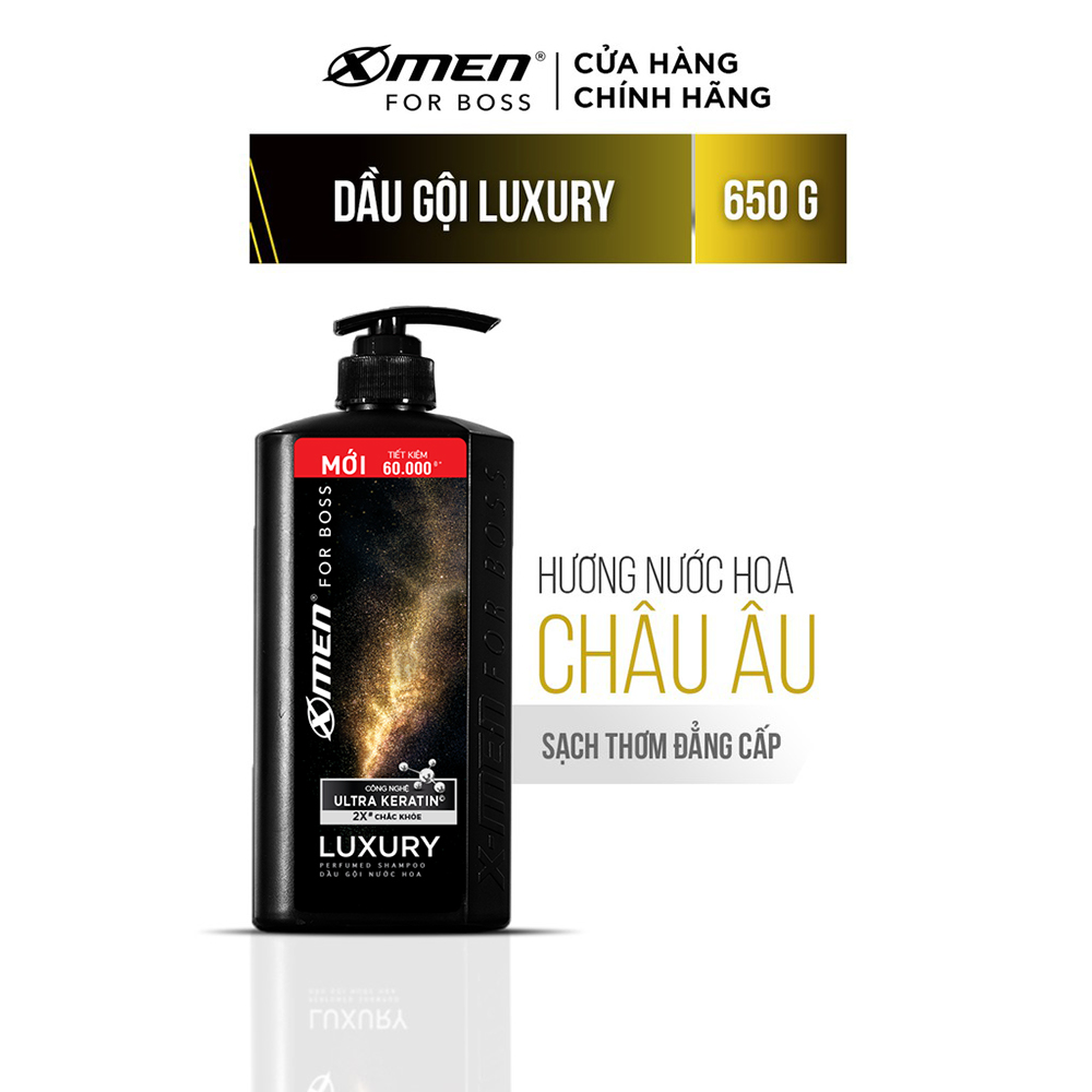 Dầu gội nước hoa X-Men For Boss Luxury 650g - Mùi hương sang trọng tinh tế