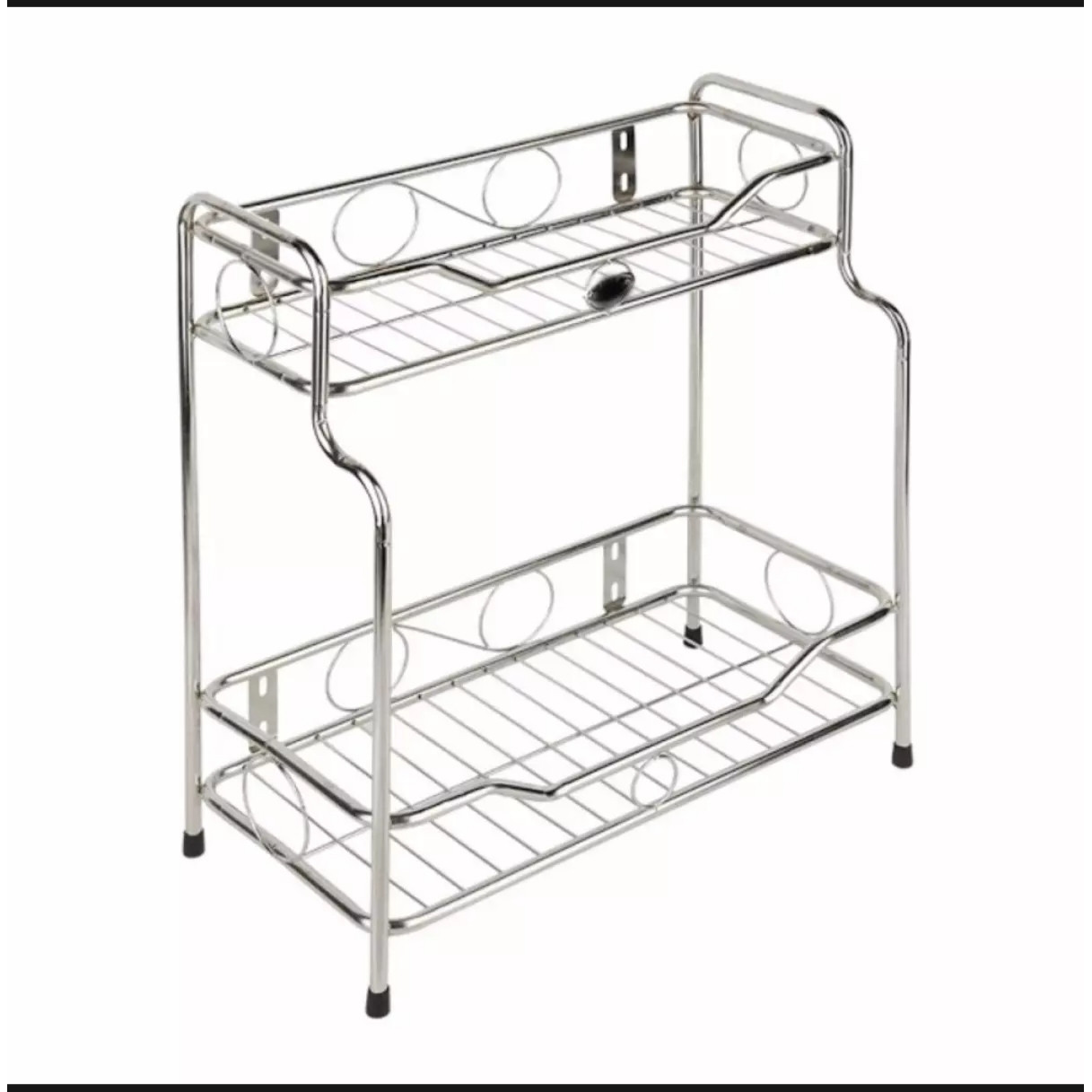 Kệ gia vị ống cầu thang 2 tầng inox bền đẹp