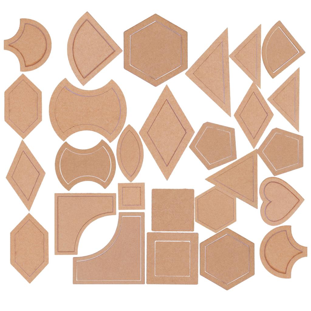 54 chiếc Acrylic Quilting Bản Mẫu May Stencils Miếng Dán Cường Lực Thước May Dụng Cụ