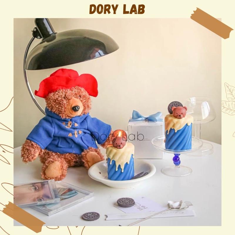 Nến Thơm Trụ Xoắn Phủ Kem Mix Gấu Con HandMade - Dory Lab