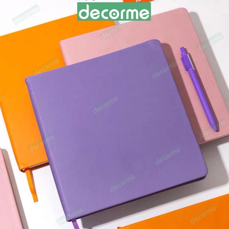 Sổ Tay Vuông Sổ Tay Bullet Journal Ruột Kẻ Ngang Bìa Da Cao Cấp Nhiều Màu Mẫu Decorme