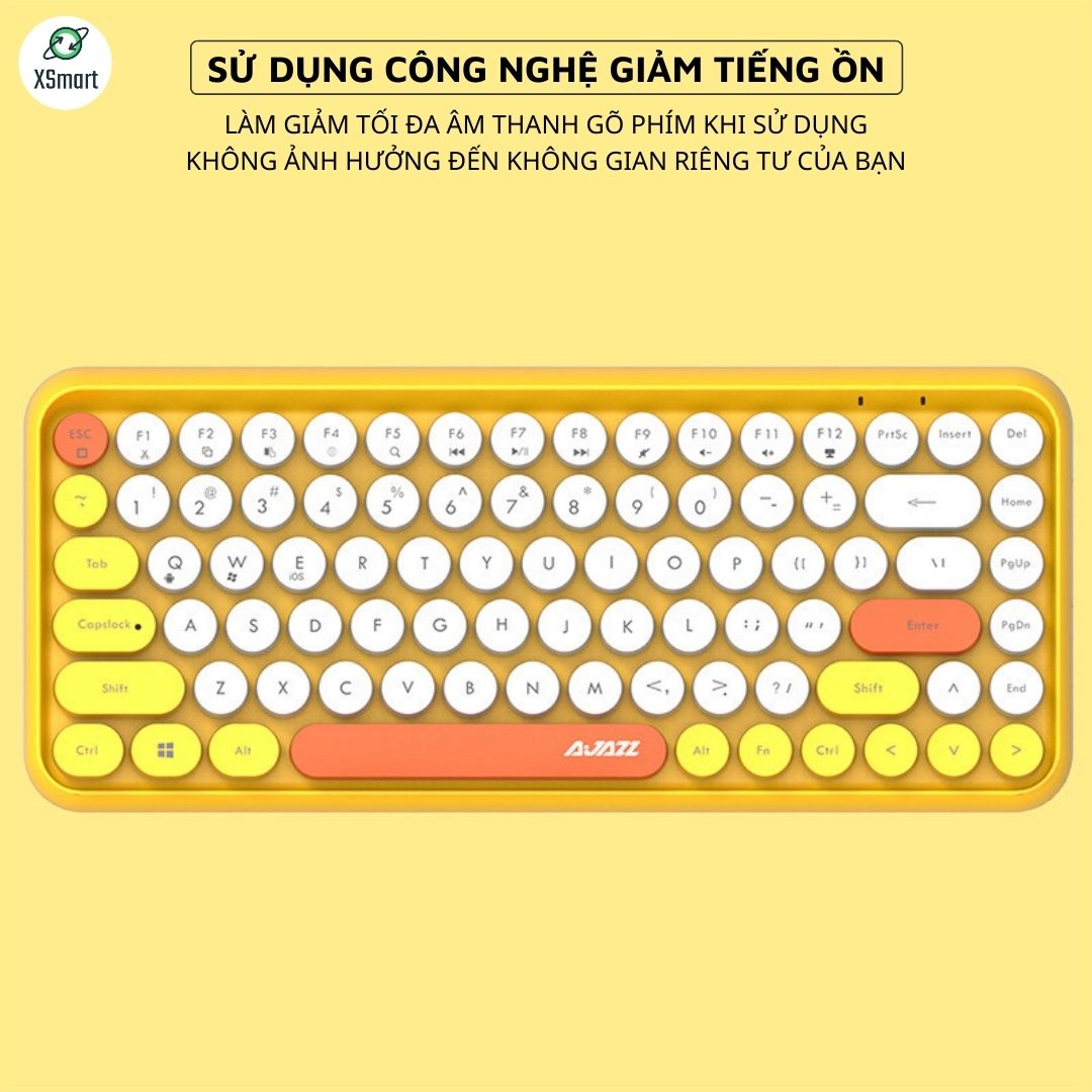 Bàn phím bluetooth không dây XSmart 308i cho điện thoại, máy tính bảng, laptop, pc máy tính bàn siêu CUTE, phím cực thích - Hàng Chính Hãng