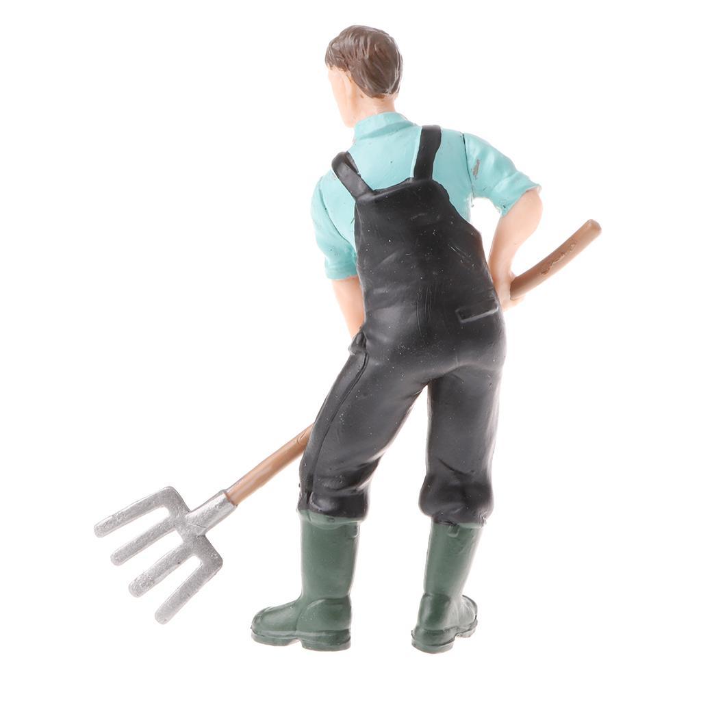 2 Pieces Simulation Farmer Model Action Figures Kids Toy Collections Gift