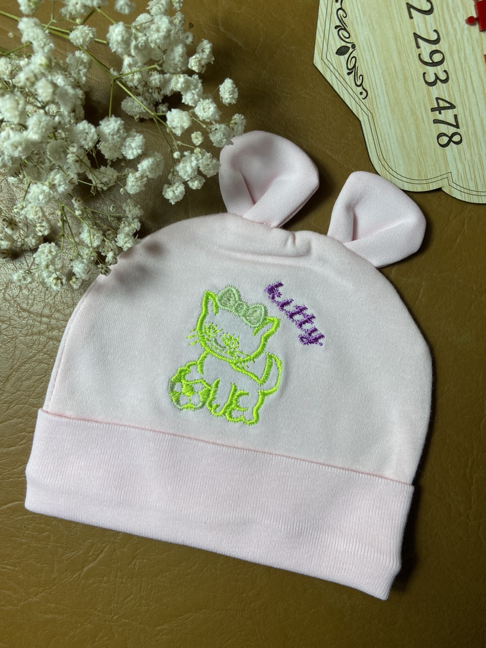 Nón vải sơ sinh cotton mềm mịn co dãn tốt cho bé từ 0-6 tháng