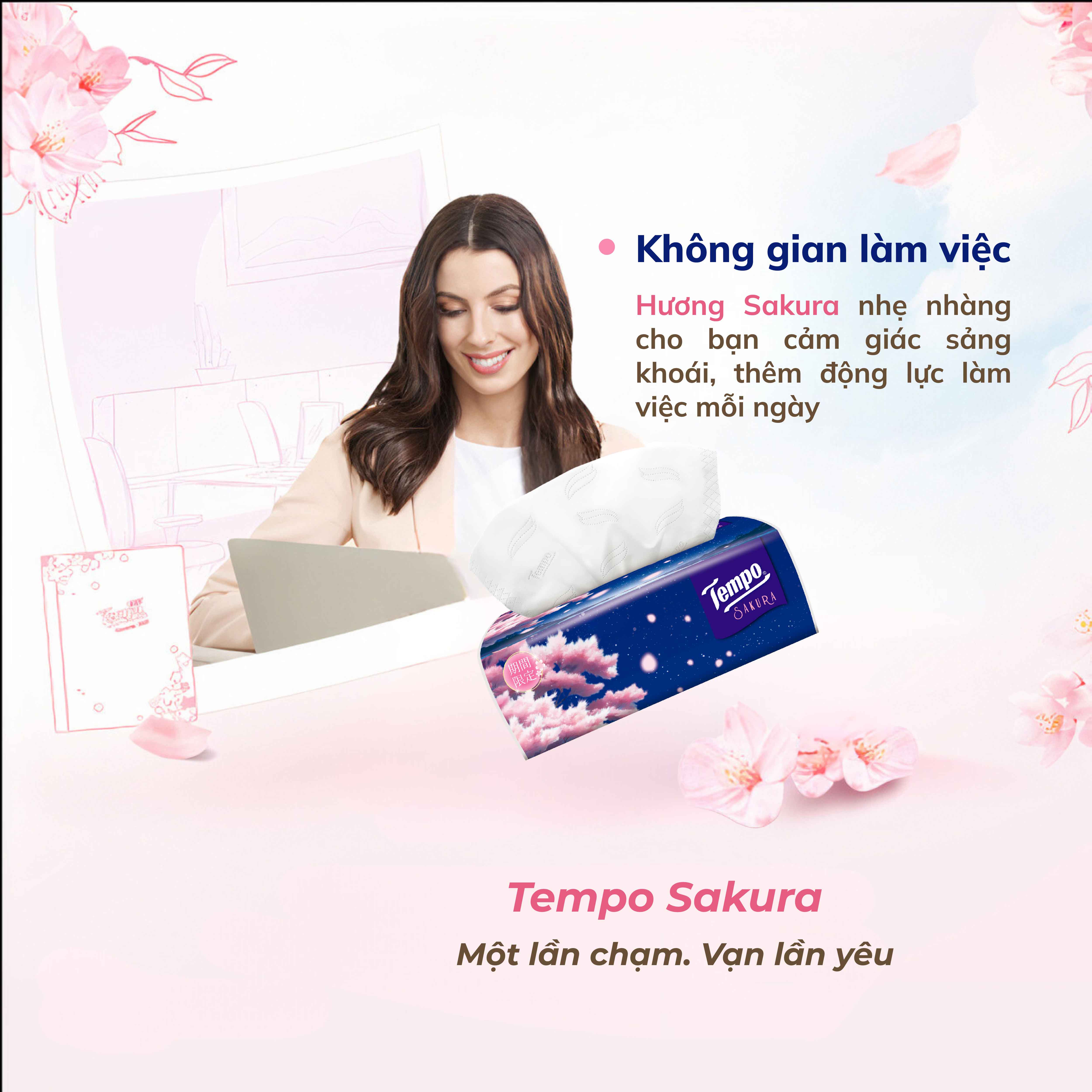 Khăn Giấy Rút Cao cấp Tempo Hương Sakura - 4 Lớp Bền Dai, An Toàn Cho Da - Thương Hiệu Đức (Lốc 4 Gói)