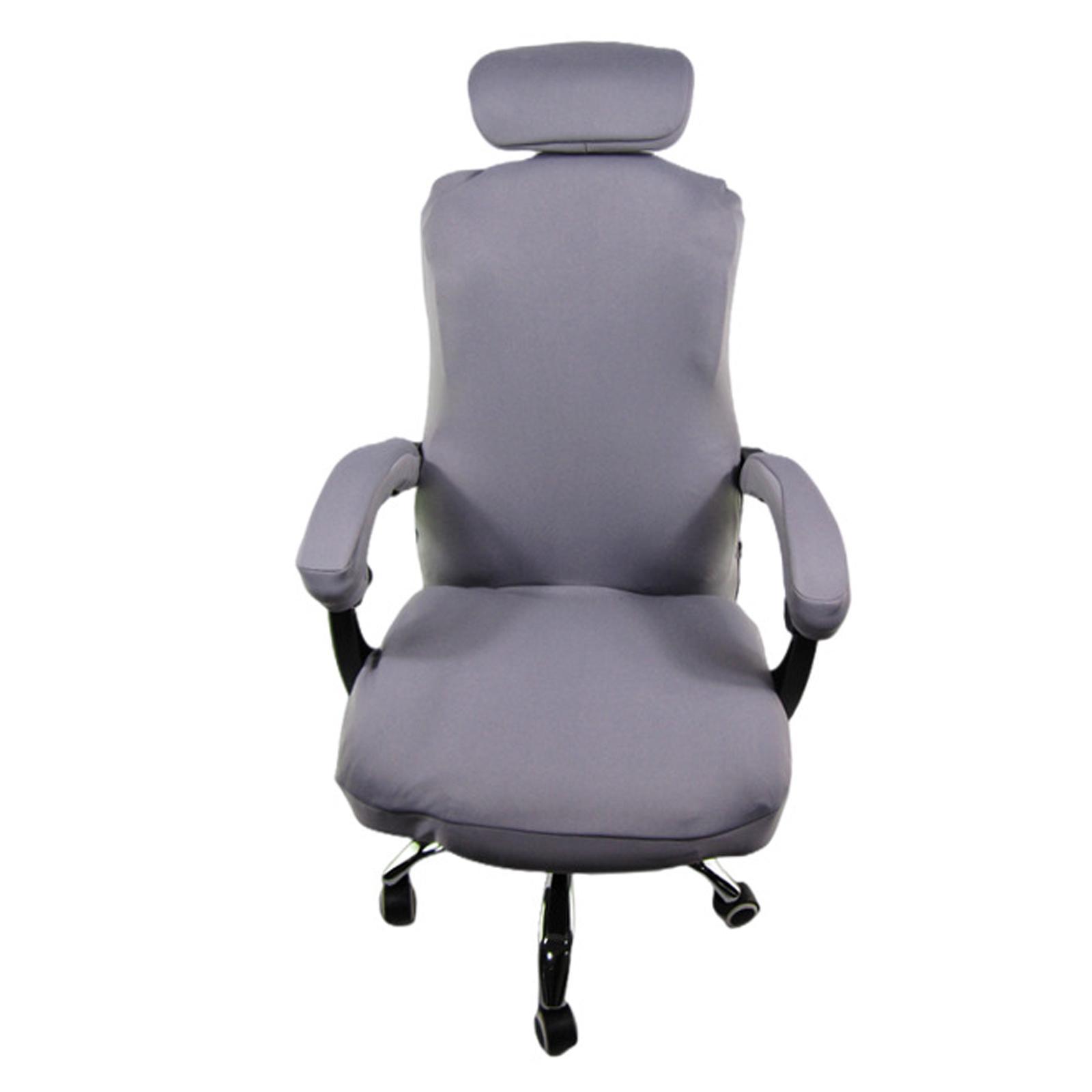 Office Armchair Cover Slipcover Soft Washable Polyester for Computer Chair Gray