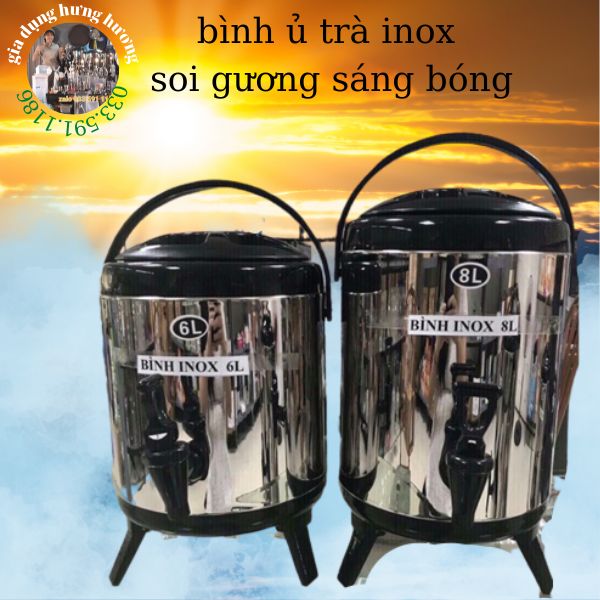 SALE GIÁ SỈ TẠI XƯỞNG Bình ủ trà sữa 3 lớp giữ nhiệt Inox 6L