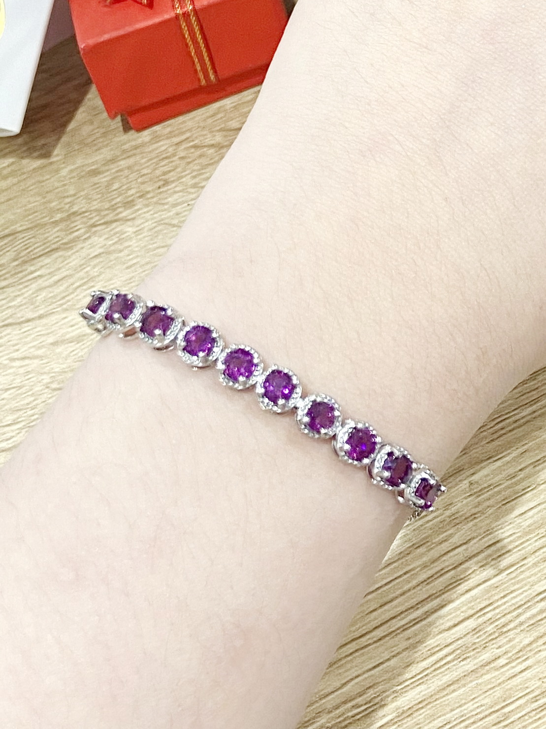 Lắc Tay Đính Đá Garnet thiên nhiên - MOON Jewelry