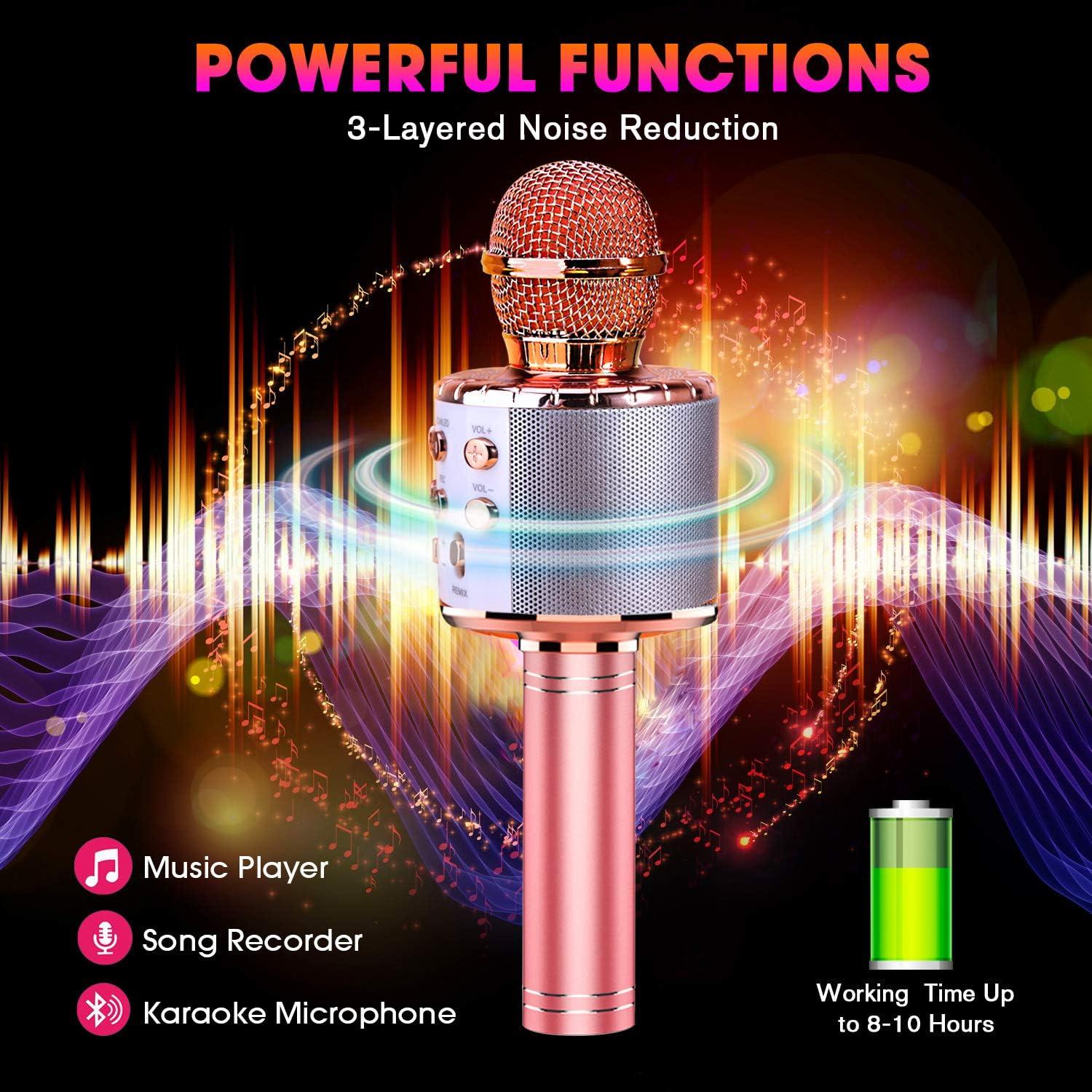 Micro Karaoke Bluetooth di động có đèn LED Disco