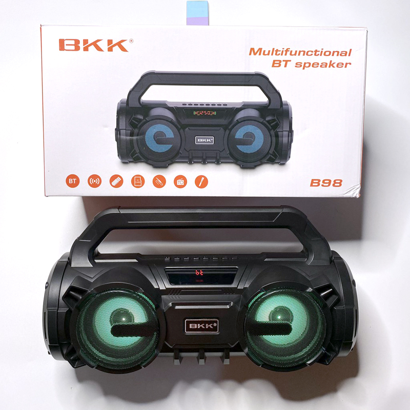 Loa karaoke xách tay BKK B98 tích hợp jack cắm micrao 6.5mm - kèm micro có dây HÀNG CHÍNH HÃNG