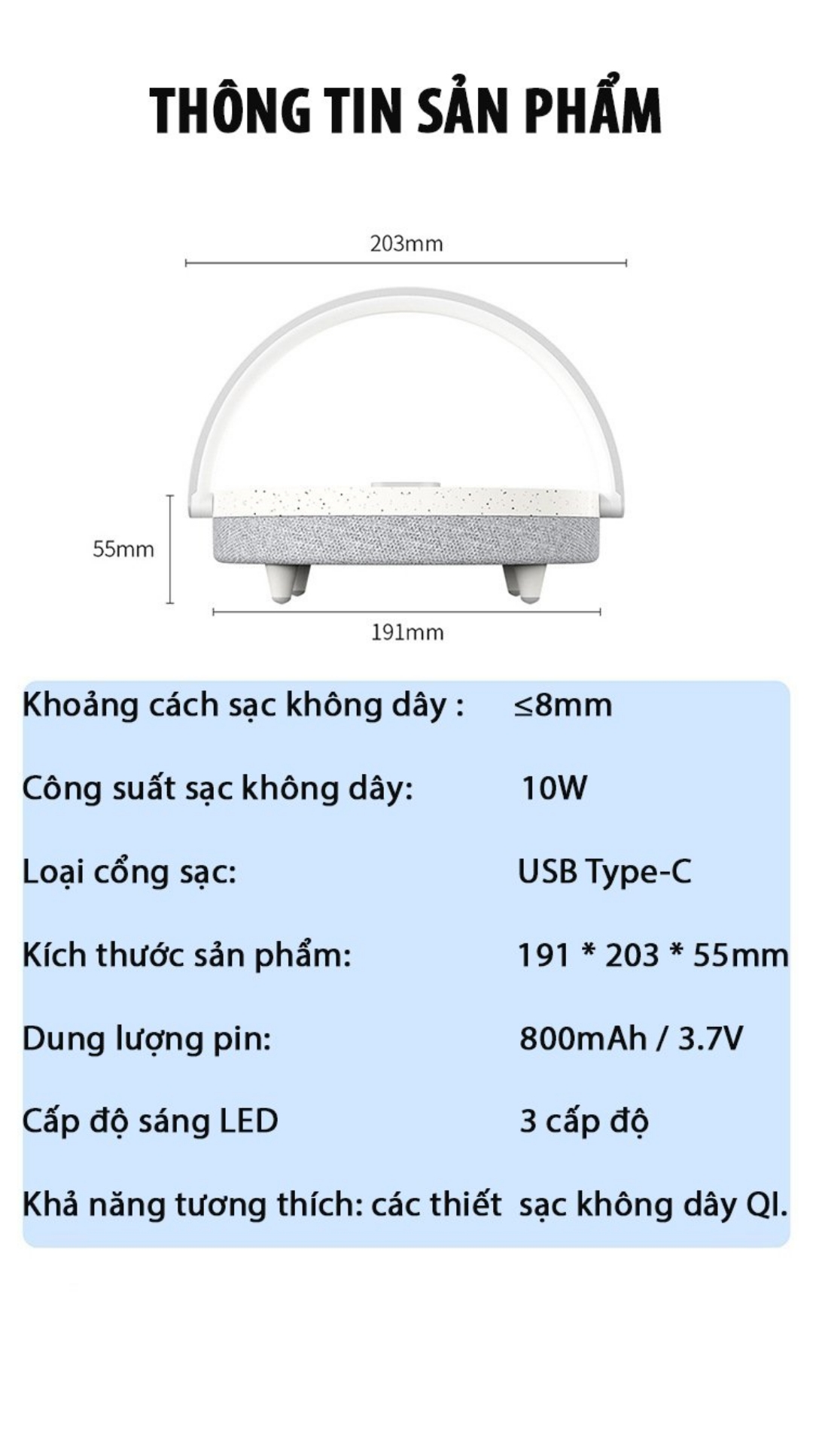 Loa Bluetooth Ezvalo Lydia Pro - 5.0 Âm Thanh Chân Thực Tích Hợp Sạc Không Dây Điện Thoại Thiết Bị Công Nghệ, Đèn Ngủ Đa Cảm Biến 3 Cấp Độ Sáng Bảo Vệ Mắt Và Gía Đỡ Điện Thoại Tiện Lợi. 100% Hàng Chính Hãng.