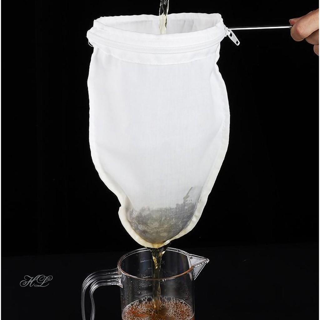 Vợt vải lọc trà có cán Inox dùng lọc trà đường kính14cm, lọc hạt, lọc đậu nành, hấp xôi, hấp ngô, lọc đồ uống