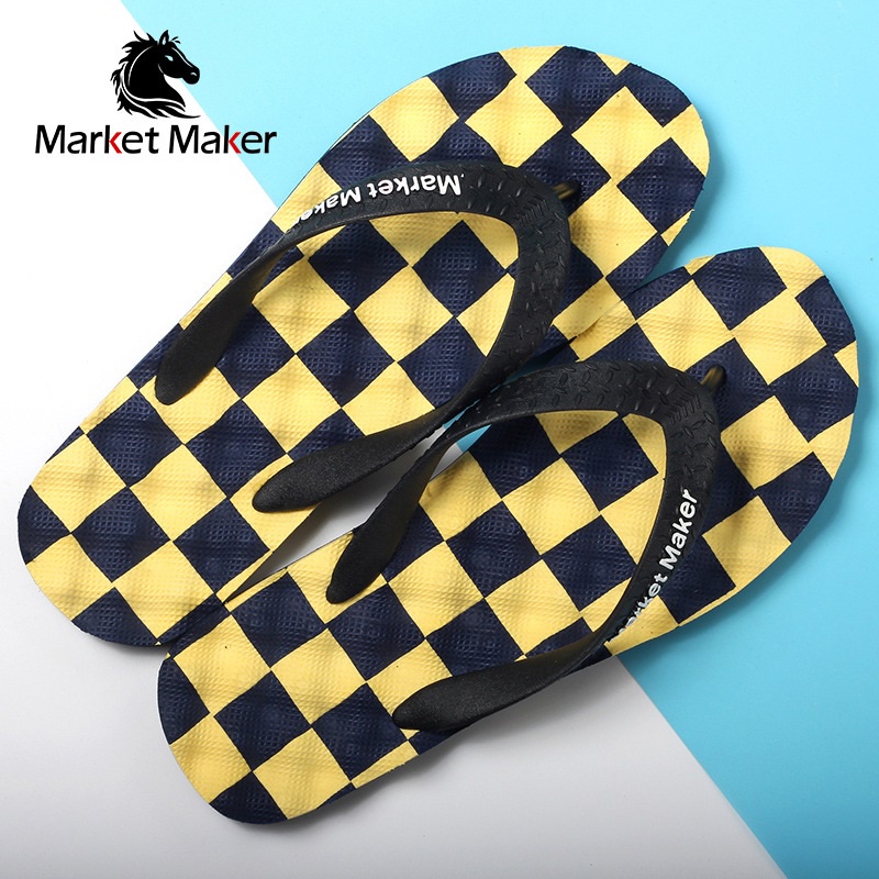 Dép tông nam kẻ caro Market Maker hàng chuẩn, cao cấp, dép xỏ ngón thể thao