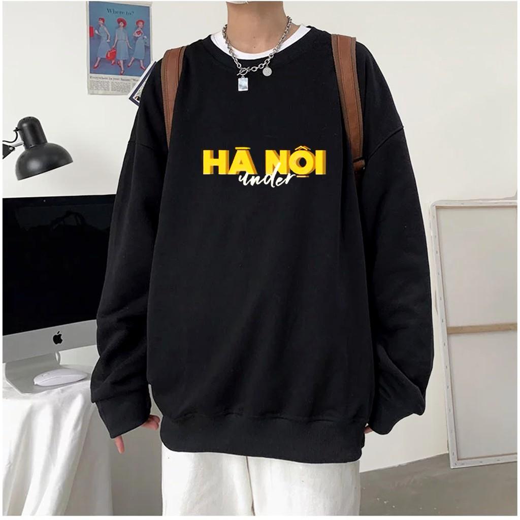 Áo Hoodie Sweater chất NỈ under Hà Nội, ÁO phom Rộng 100% Cotton Nam Nữ Unisex