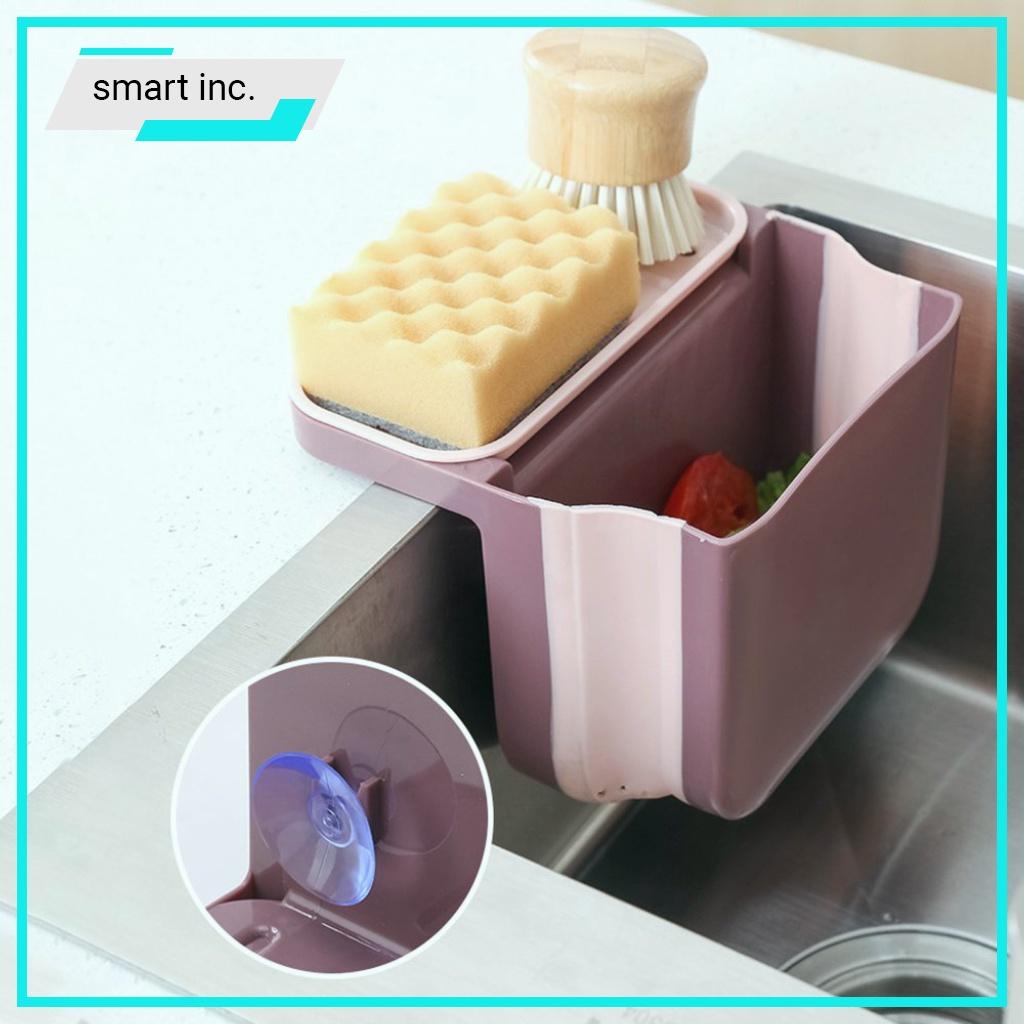 Thùng Rác Sọt Rác Nhựa Rổ Lọc Rác Treo Bồn Rửa Bát Nhà Bếp Gấp Gọn
