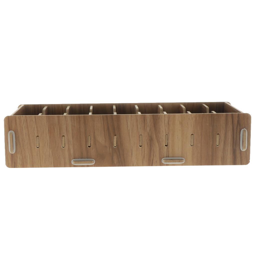 6X Wooden Card Holder, Card Case Storage Box Organizer for Office Cherry Wood