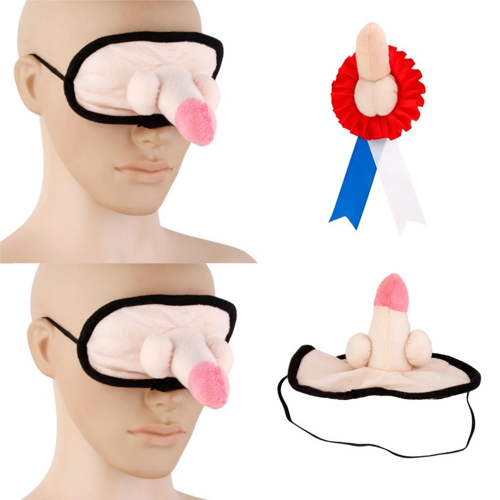 Willy Penis Badge Rosette Eye Mask Hen Party Girls Night Out Accessory