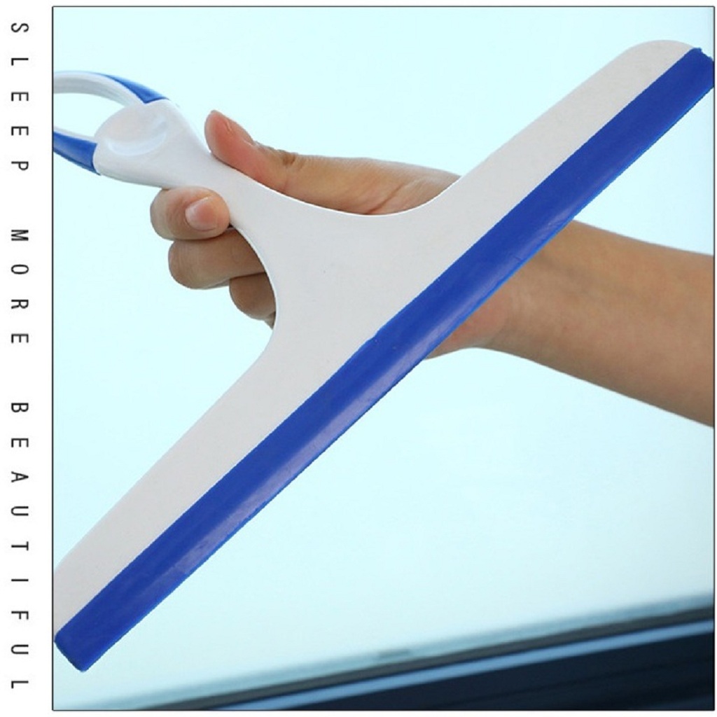 Cây gạt kính, gạt nước mini bằng cao su mềm có tay cầm và lỗ treo tiện dụng, siêu bền và chắc chắn lưỡi 25cm