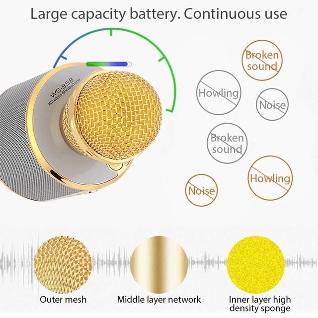 Micro karaoke kết Nối Không Dây Bluetooth WS858