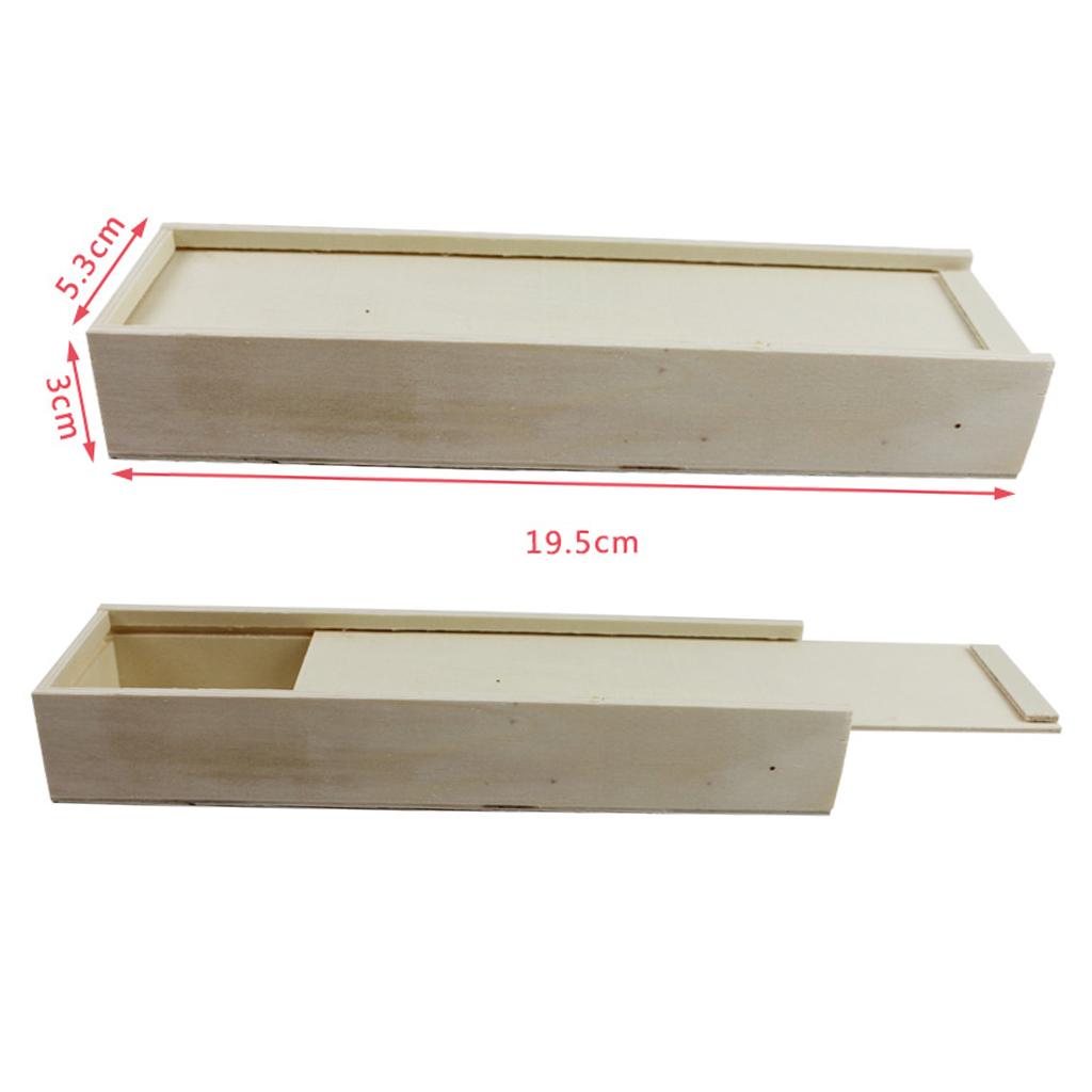 Wood Unfinished Wooden Jewelry Box for Kid's DIY Craft Rectangle Shape