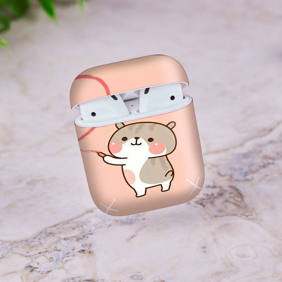 Miếng dán skin chống bẩn cho tai nghe AirPods in hình thiết kế - atk089 (bản không dây 1 và 2)