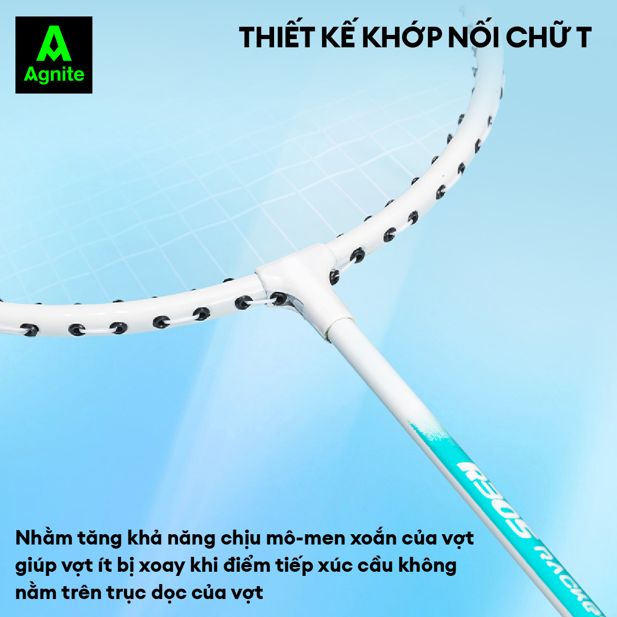 Vợt đơn giá rẻ Agnite, khung hợp kim, siêu bền đẹp, nhẹ, thiết kế rãnh sâu, đã được căng quấn cán sẵn, tặng túi đựng