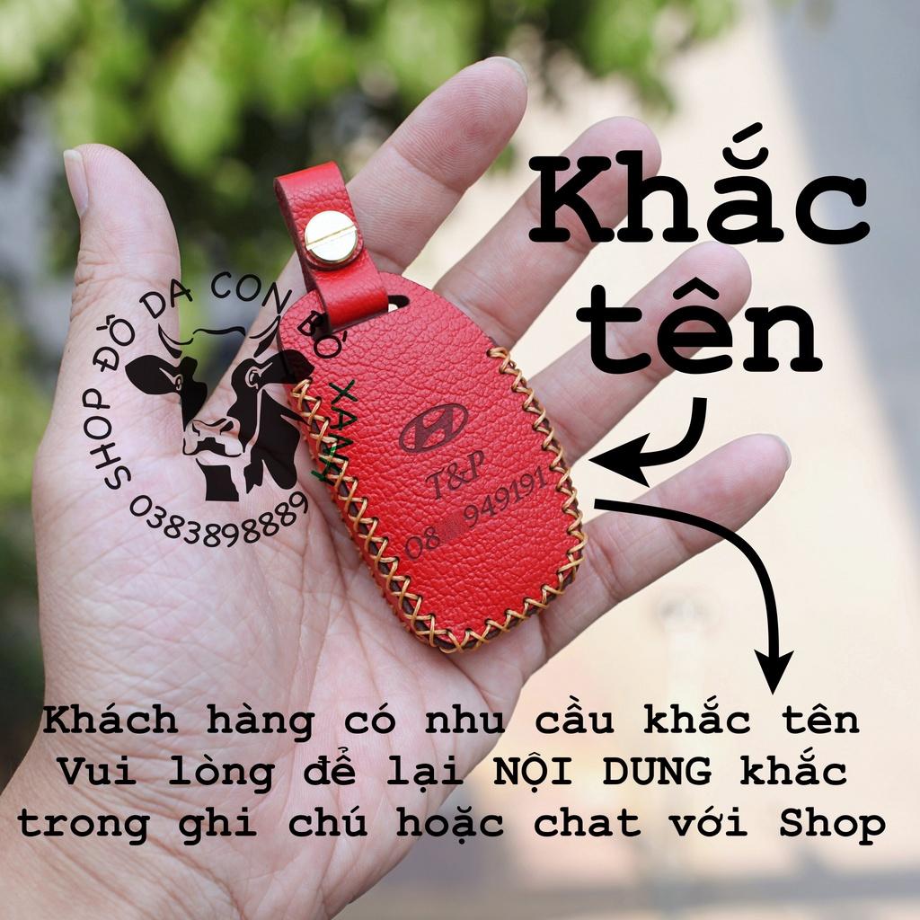 Bao da dành cho chìa khoá Hyundai i10, i20 active, Creta handmade da thật 008