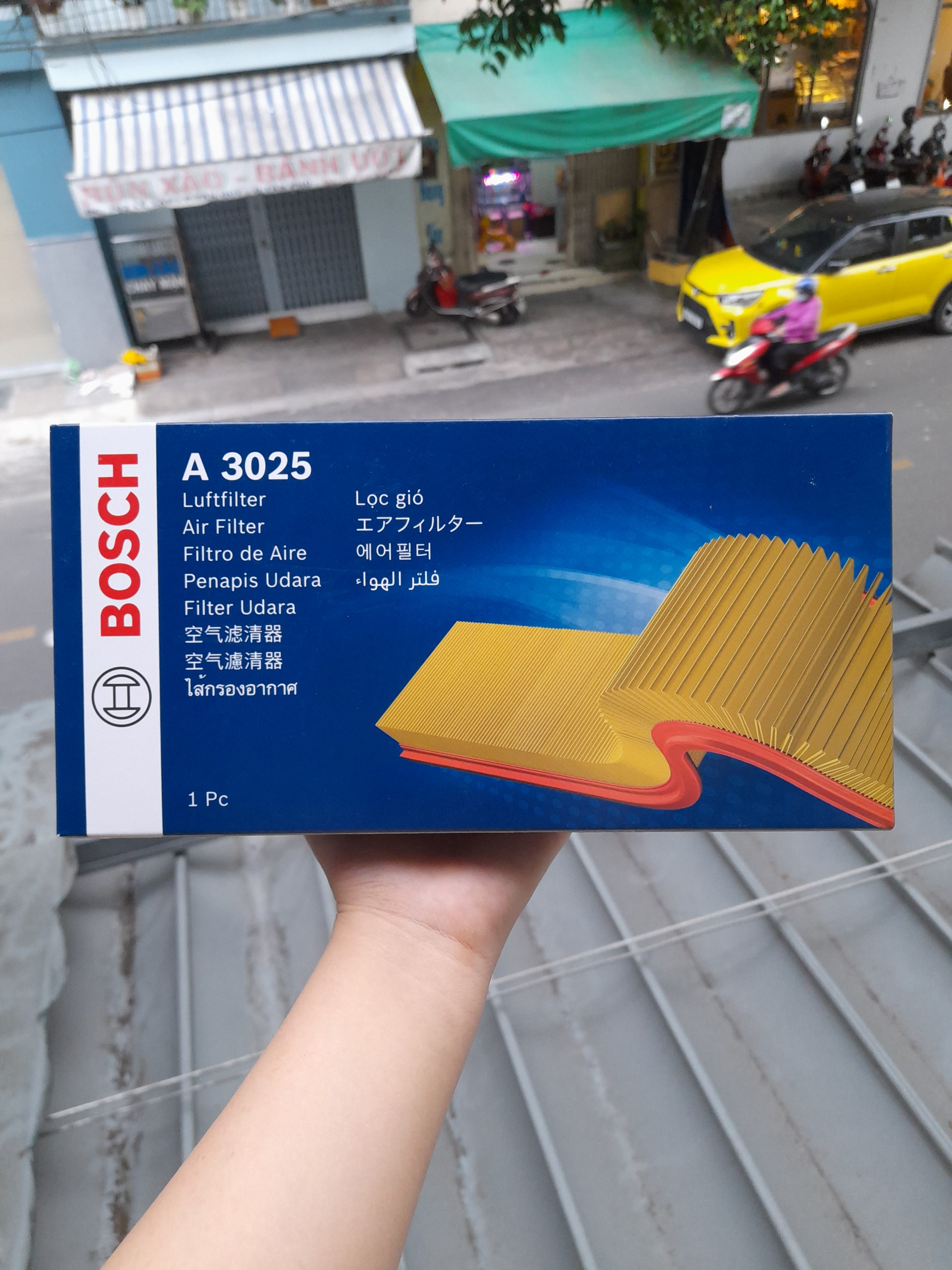 Lọc Gió Động Cơ BOSCH A3025 TOYOTA Vios P15 1.5i/1.3i ,Avanza 1.3/1.5 ...vv