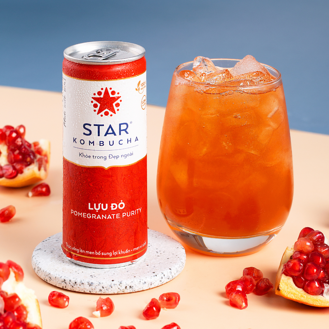 Thùng 24 lon trà lên men Star Kombucha mix 4 vị